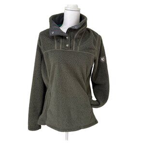 Kuhl Avalon Fleece Pullover Medium Sage Green Gorpcore Outdoor Cozy